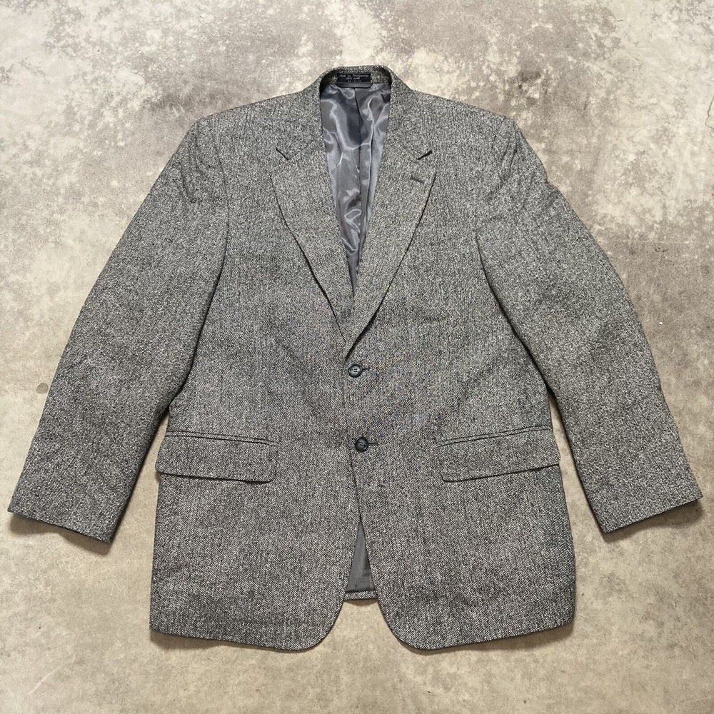 Bert Pulitzer Blazer Mens Sz 42R Silk Sports Coat Single Breasted Gray Lined